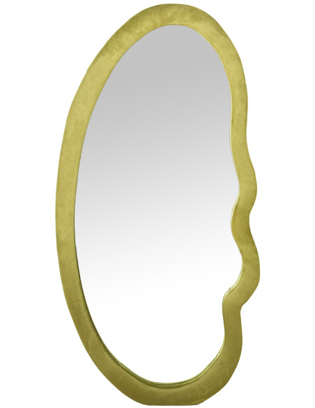 Miroir mural asymétrique velours vert 50x100 cm Kivara  - 1