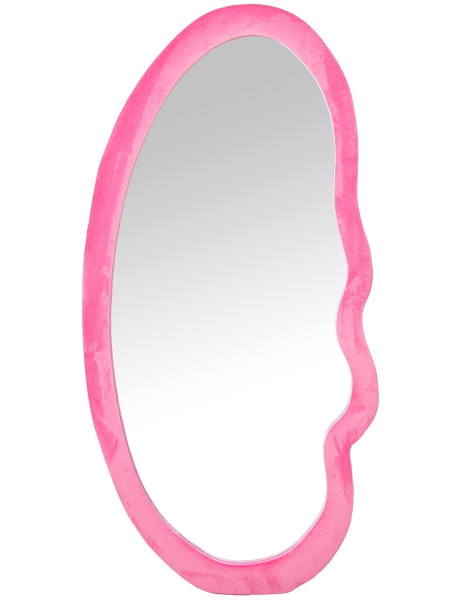 Miroir mural asymétrique velours rose 50x100 cm Kivara  - 1