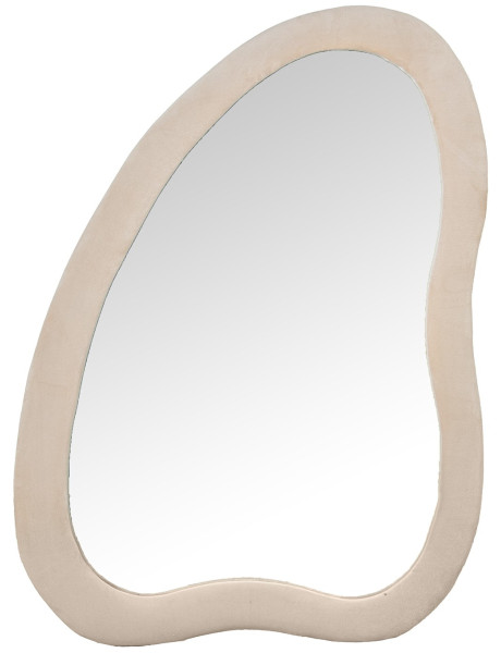 Miroir mural organique velours beige 68x90 cm Azyysa  - 1