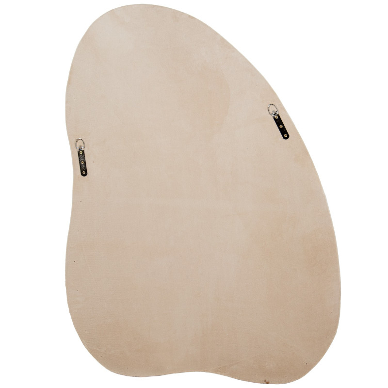 Miroir mural organique velours beige 68x90 cm Azyysa  - 6