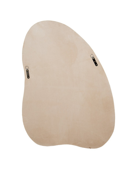 Miroir mural organique velours beige 68x90 cm Azyysa  - 6