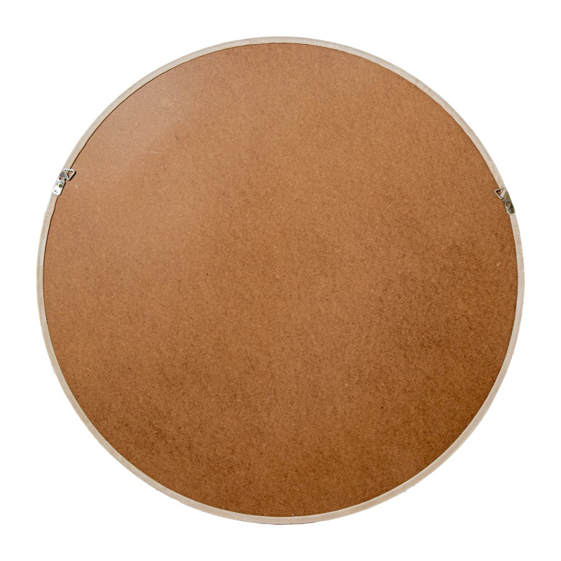 Miroir mural rond velours beige 80 cm Cevori  - 5
