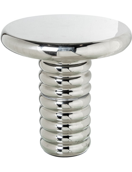 Table d’appoint métal argenté Ø45x50 cm Xivara  - 1