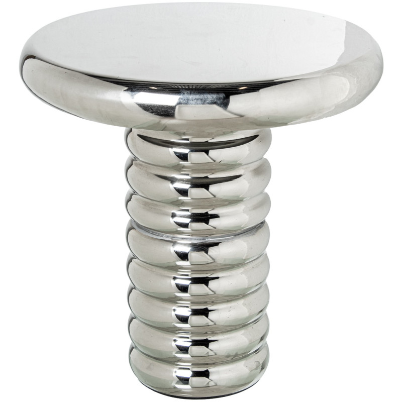 Table d’appoint métal argenté Ø45x50 cm Xivara  - 1