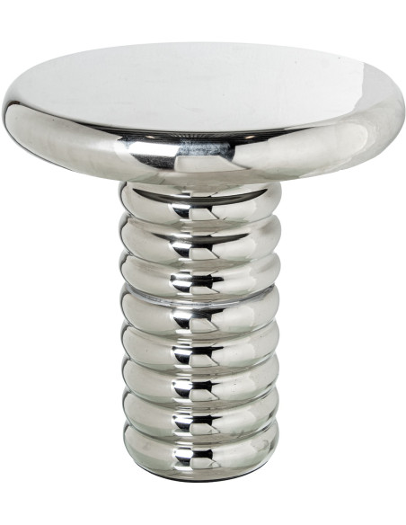 Table d’appoint métal argenté Ø45x50 cm Xivara  - 1