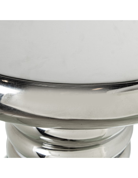 Table d’appoint métal argenté Ø45x50 cm Xivara  - 4