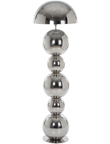 Lampadaire métal argenté brillant 155 cm Xivara  - 1