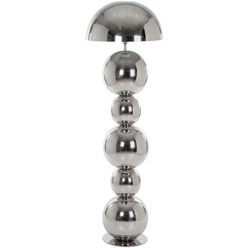 Lampadaire métal argenté brillant 155 cm Xivara  - 1