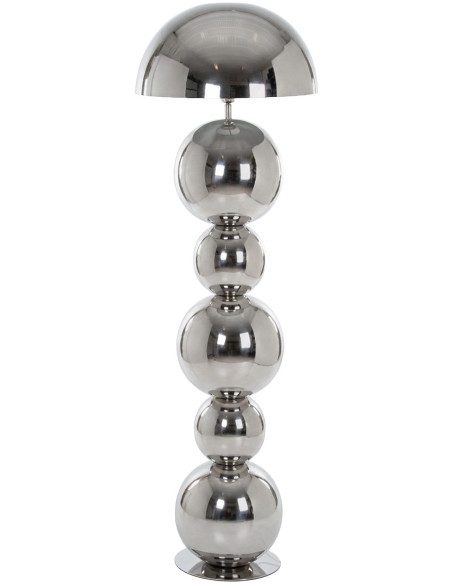 Lampadaire métal argenté brillant 155 cm Xivara  - 1
