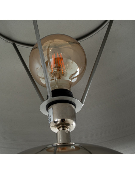 Lampadaire métal argenté brillant 155 cm Xivara  - 6