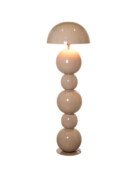 Lampadaire champignon métal beige brillant 155 cm Xivara  - 3