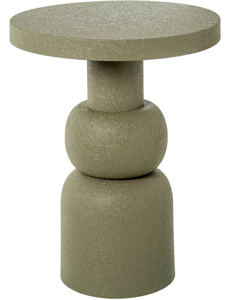 Table d’appoint ronde métal vert mat 40x53 cm Hyreni  - 1