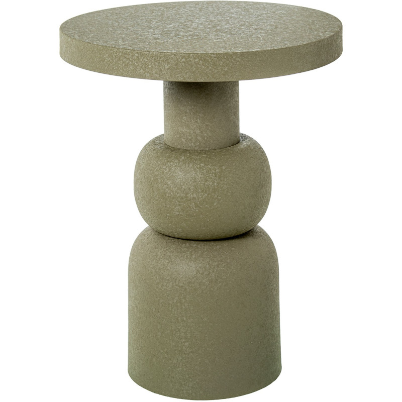 Table d’appoint ronde métal vert mat 40x53 cm Hyreni  - 1