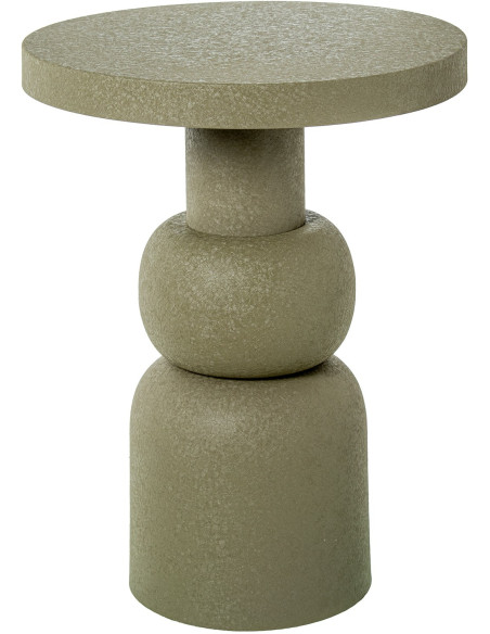 Table d’appoint ronde métal vert mat 40x53 cm Hyreni  - 1