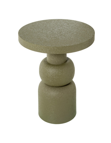 Table d’appoint ronde métal vert mat 40x53 cm Hyreni  - 3