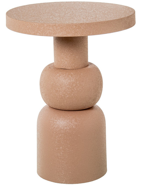 Table d’appoint ronde métal rose poudré 40x53 cm Hyreni  - 1