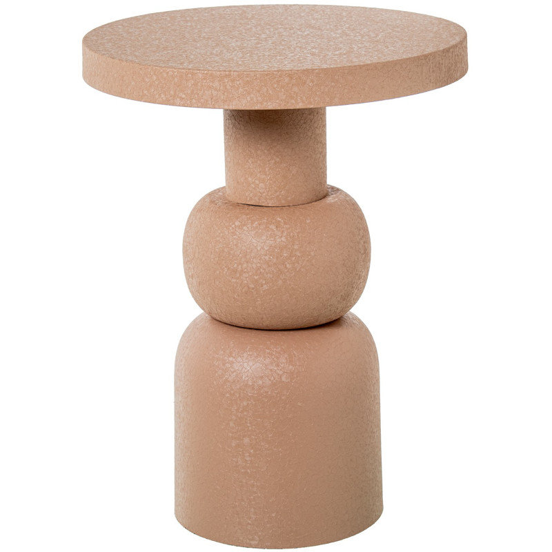 Table d’appoint ronde métal rose poudré 40x53 cm Hyreni  - 1