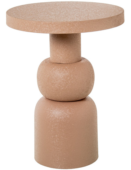 Table d’appoint ronde métal rose poudré 40x53 cm Hyreni  - 1