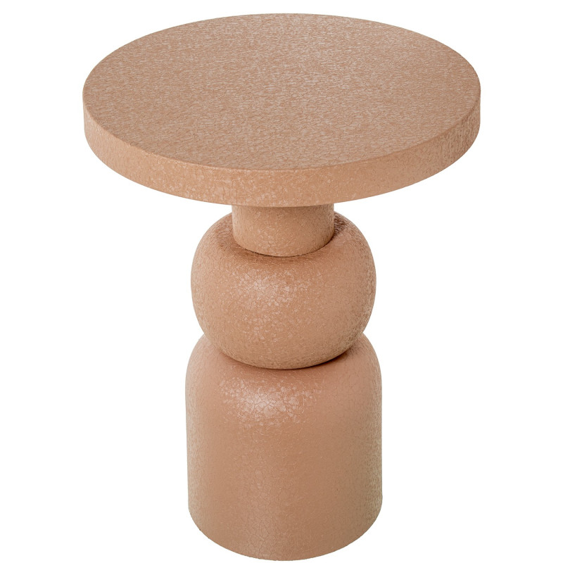 Table d’appoint ronde métal rose poudré 40x53 cm Hyreni  - 3