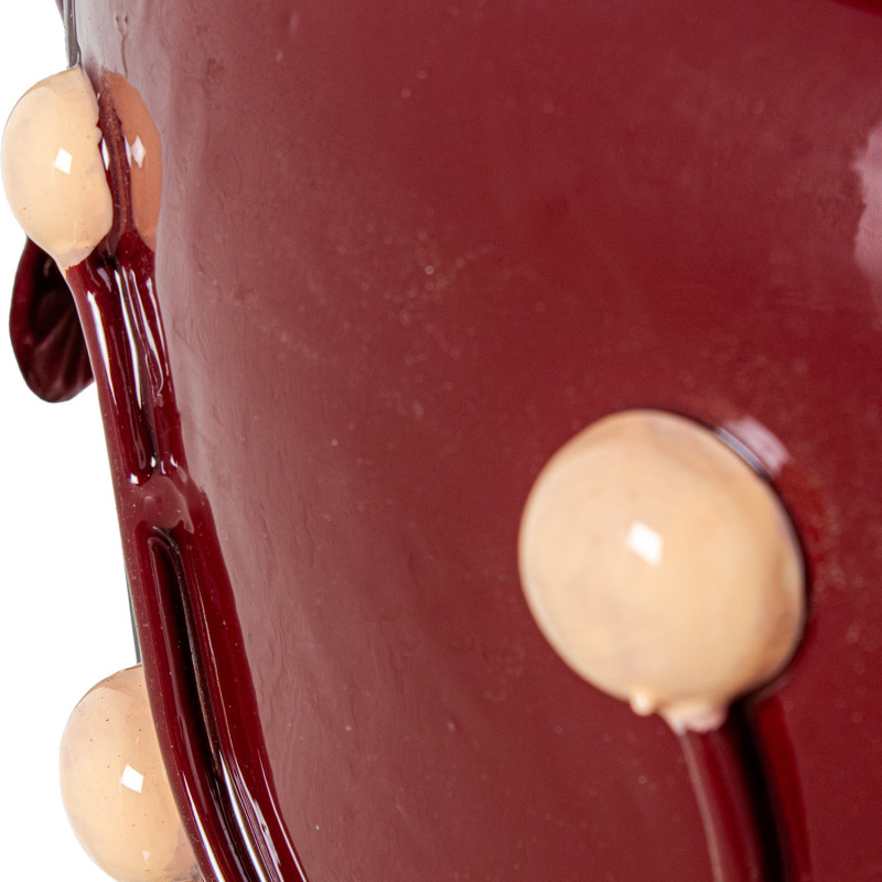 Vase décoratif métal bordeaux brillant 35x44 cm Kivena  - 4
