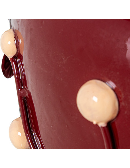 Vase décoratif métal bordeaux brillant 35x44 cm Kivena  - 4