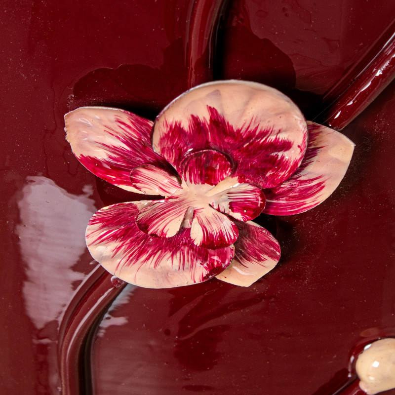 Vase décoratif métal bordeaux brillant 35x44 cm Kivena  - 5