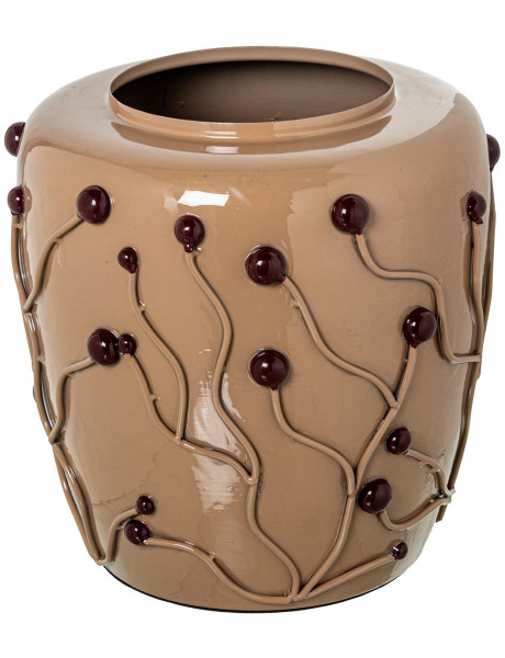 Vase décoratif métal marron brillant Ø36x36 cm Kivena  - 1