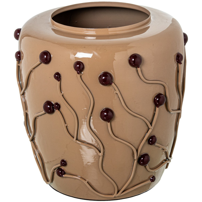 Vase décoratif métal marron brillant Ø36x36 cm Kivena  - 1