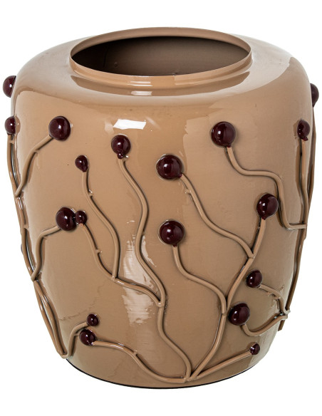 Vase décoratif métal marron brillant Ø36x36 cm Kivena  - 1