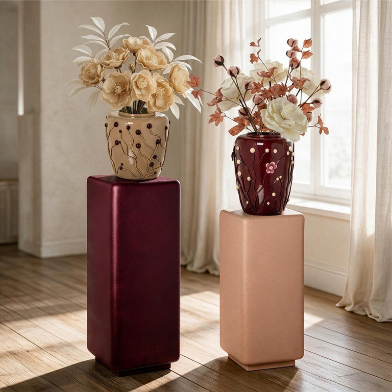 Vase décoratif métal marron brillant Ø36x36 cm Kivena  - 2