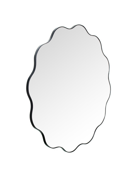 Miroir rond ondulé métal noir Ø70x1,5 cm Azyune  - 2