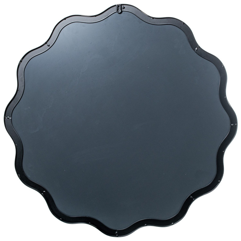 Miroir rond ondulé métal noir Ø70x1,5 cm Azyune  - 3