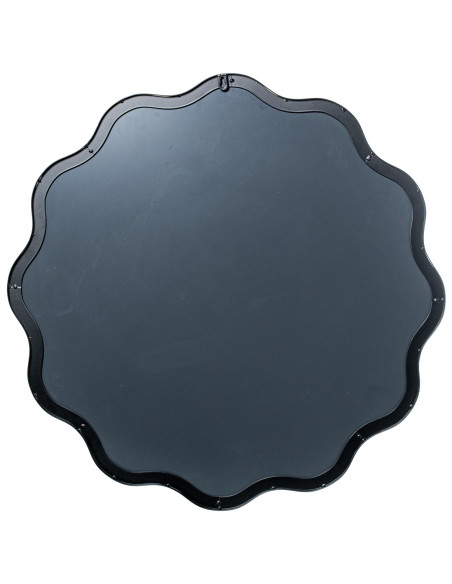 Miroir rond ondulé métal noir Ø70x1,5 cm Azyune  - 3