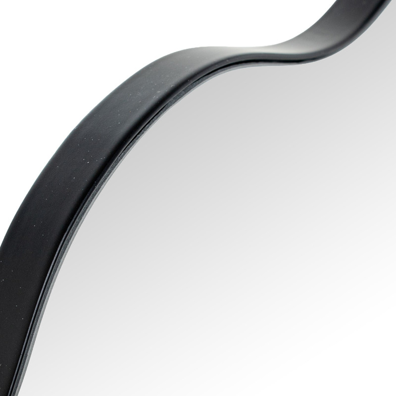 Miroir rond ondulé métal noir Ø70x1,5 cm Azyune  - 4