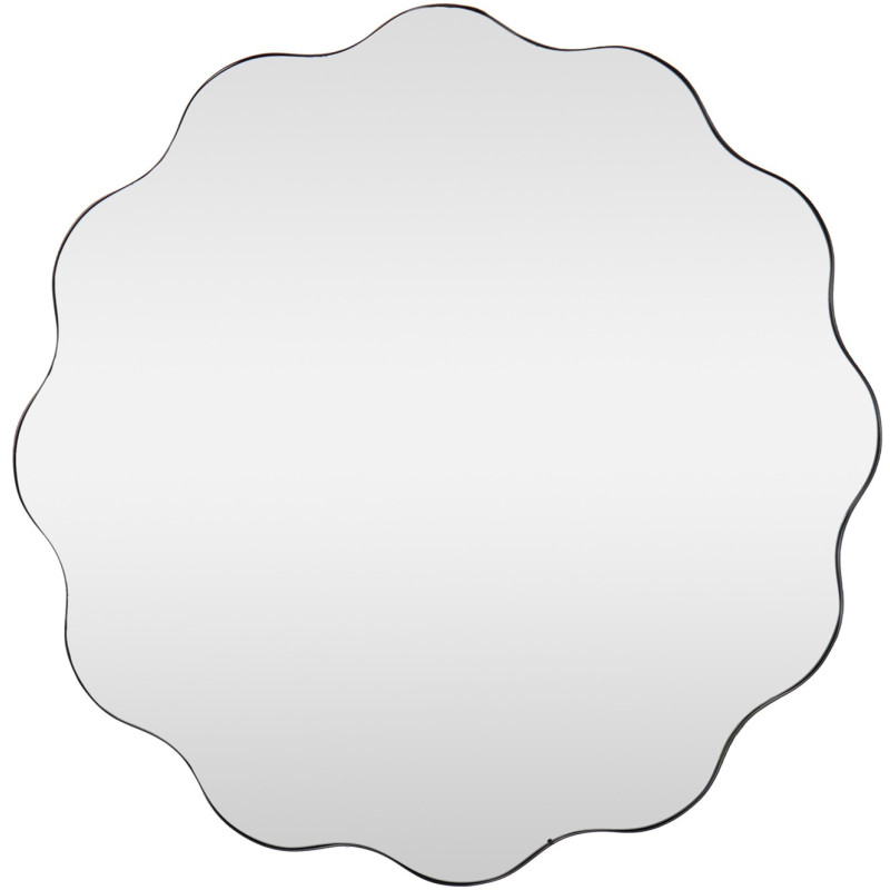 Miroir rond ondulé métal noir Ø70x1,5 cm Azyune  - 1