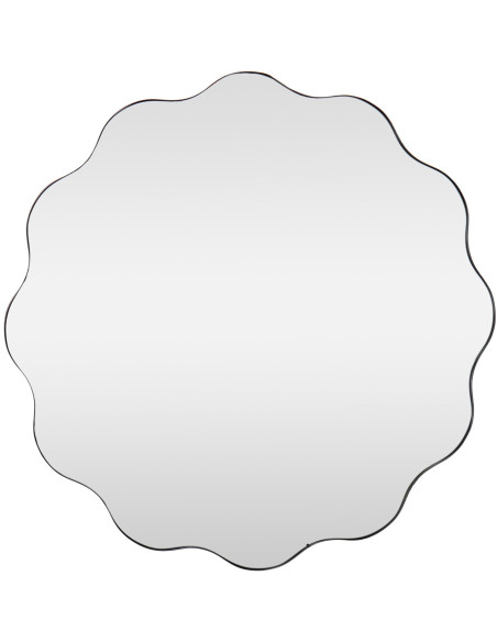 Miroir rond ondulé métal noir Ø70x1,5 cm Azyune  - 1
