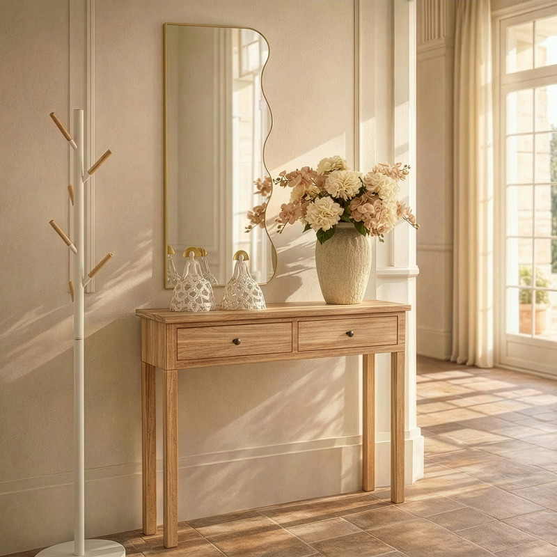 Miroir mural organique métal doré 40x95 cm Eryysa  - 2