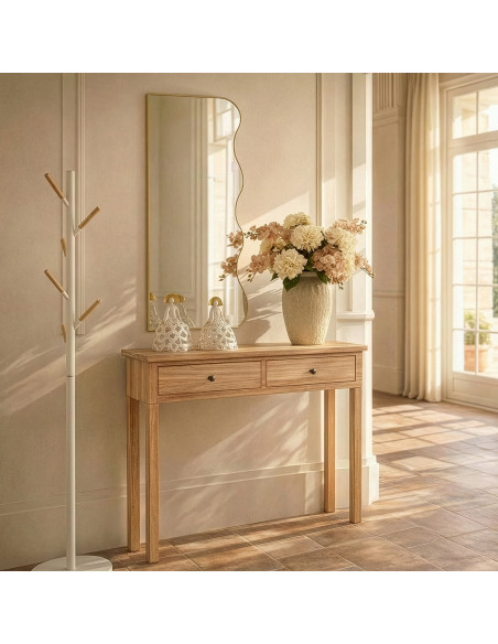 Miroir mural organique métal doré 40x95 cm Eryysa  - 2