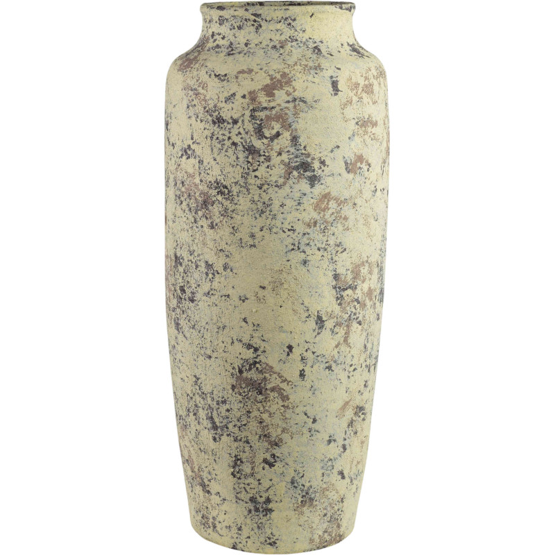 Grand vase de sol céramique beige brun 28,5x28,5x68,5 cm Syvura  - 1