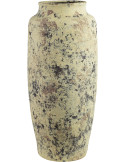 Grand vase de sol céramique beige brun 26x26x58 cm Syvura