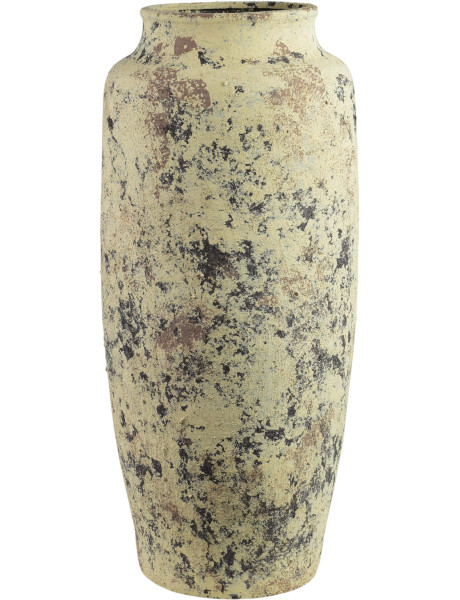 Grand vase de sol céramique beige brun 26x26x58 cm Syvura  - 1