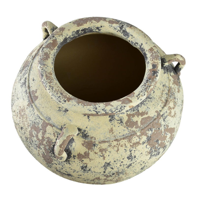 Grand vase amphore céramique beige grisé 42x42x50 cm Syvura  - 3