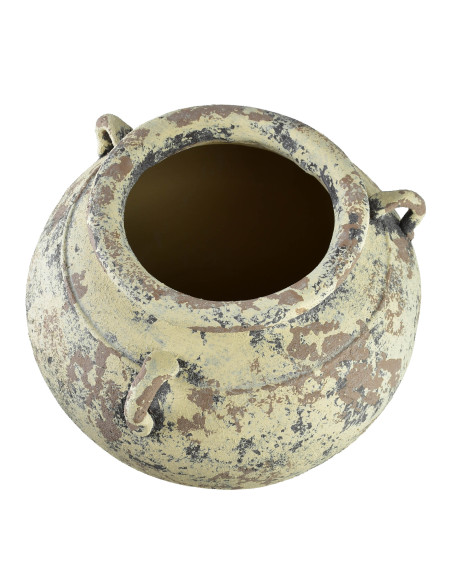 Grand vase amphore céramique beige grisé 42x42x50 cm Syvura  - 3