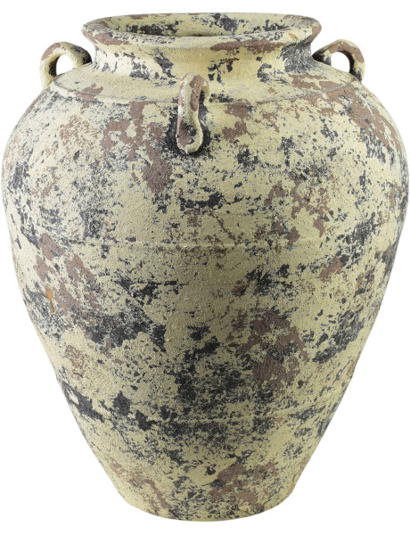 Grand vase amphore céramique beige grisé 42x42x50 cm Syvura  - 1