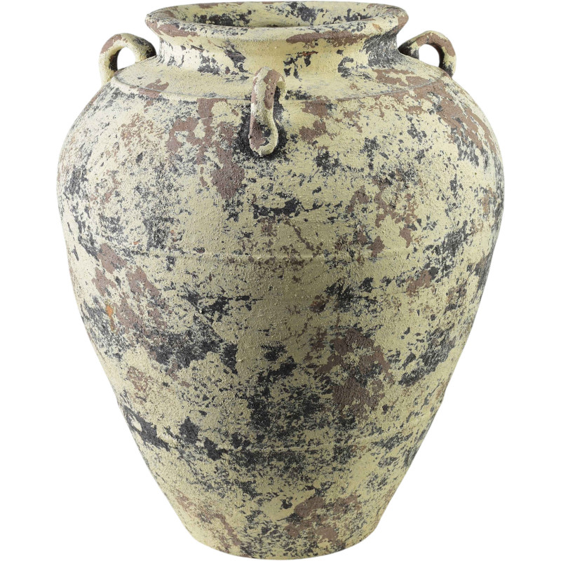 Grand vase amphore céramique beige grisé 42x42x50 cm Syvura  - 1
