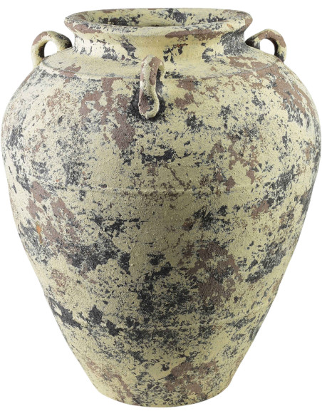 Grand vase amphore céramique beige grisé 42x42x50 cm Syvura  - 1