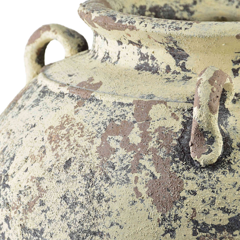 Grand vase amphore céramique beige grisé 42x42x50 cm Syvura  - 2