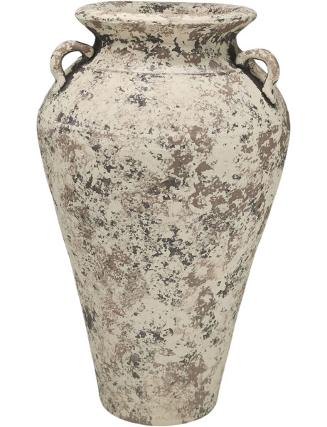 Grand vase amphore céramique beige grisé 35x35x57 cm Syvura  - 1