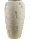 Grand vase céramique beige mat 35x35x62 cm Aevila