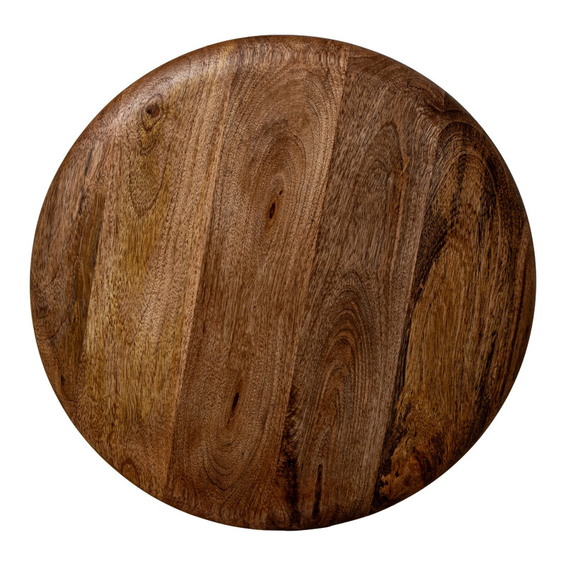 Table d’appoint ronde bois naturel et céramique écrue 40x40x50 cm Nevune  - 4